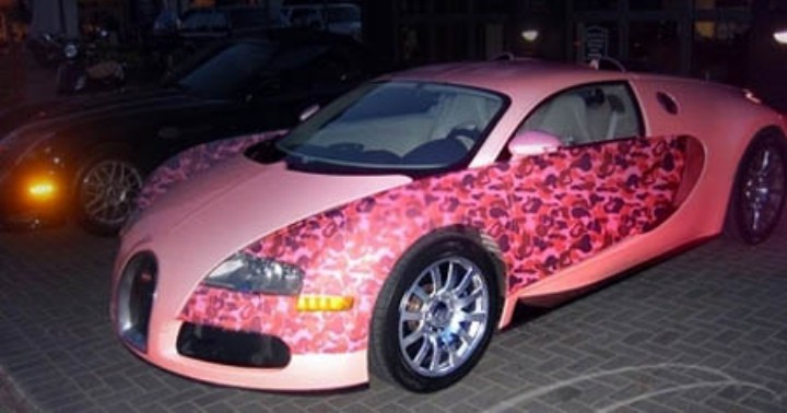 pink bugatti 164 veyron top